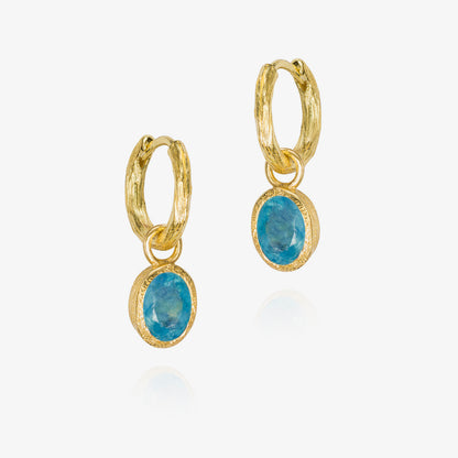 Zen Organic Natural Oval Birthstone Hoop Earrings