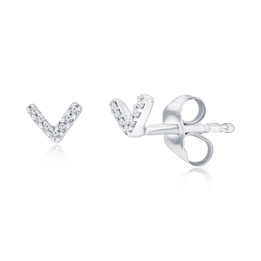 Stackable Sparkling Diamond Silver Stud