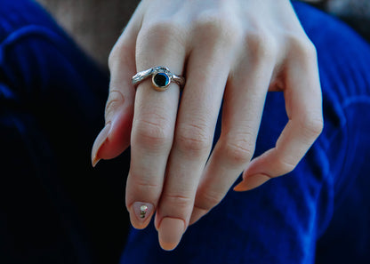 Secret Garden Bezel Chrome Diopside Two-Tone Ring