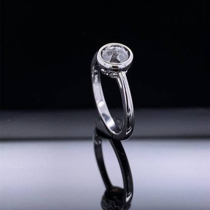 Salt &amp;amp; Pepper Diamond Bezel Set Ring