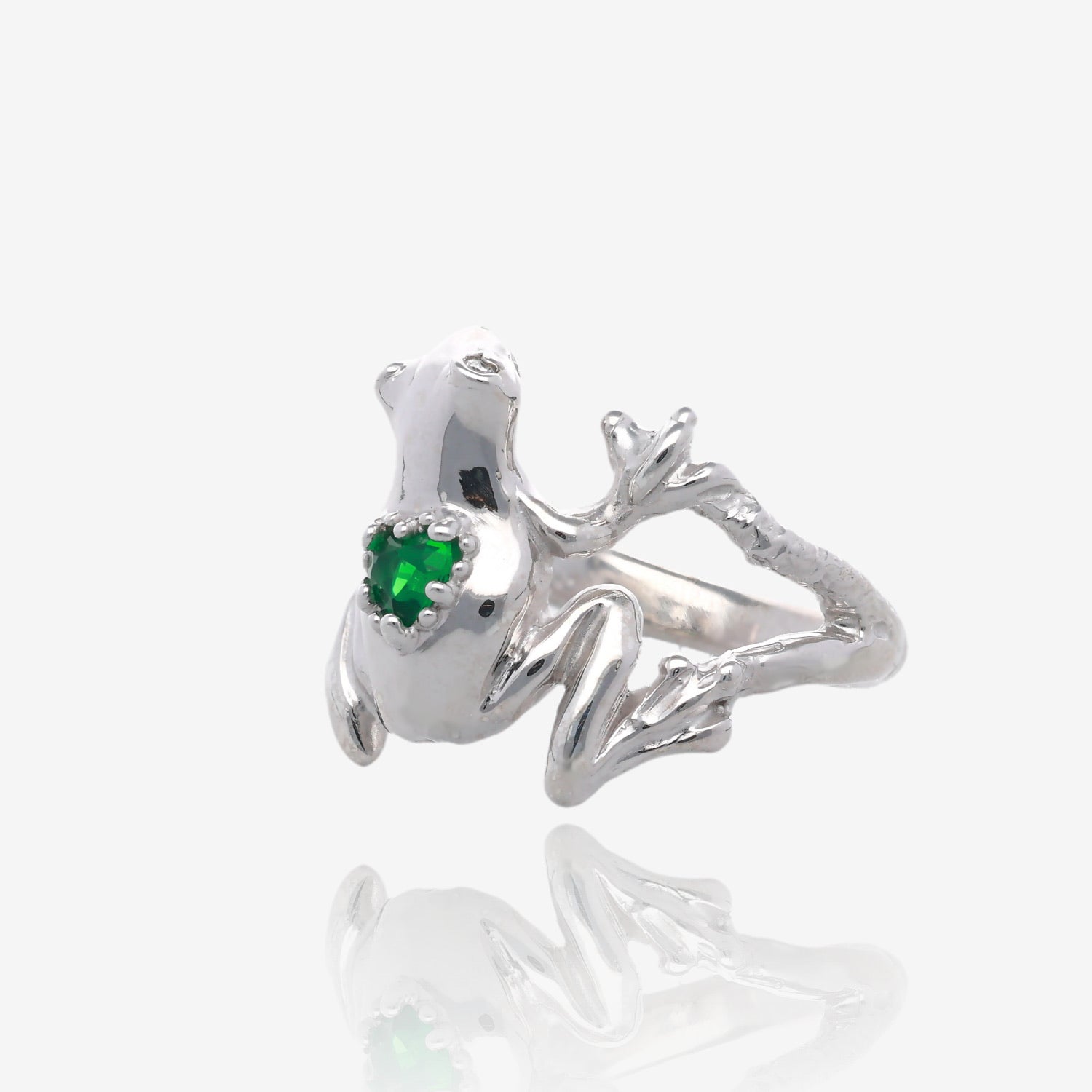 Must Love Frogs Green Garnet Ring