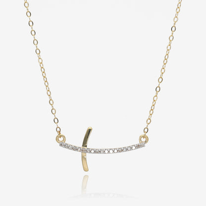 Diamond Take Up Your Cross Gold Necklace