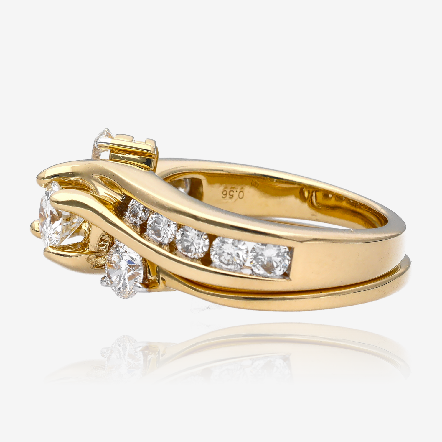 1.50ctw Twist Interlocked Diamond Wedding Ring Set