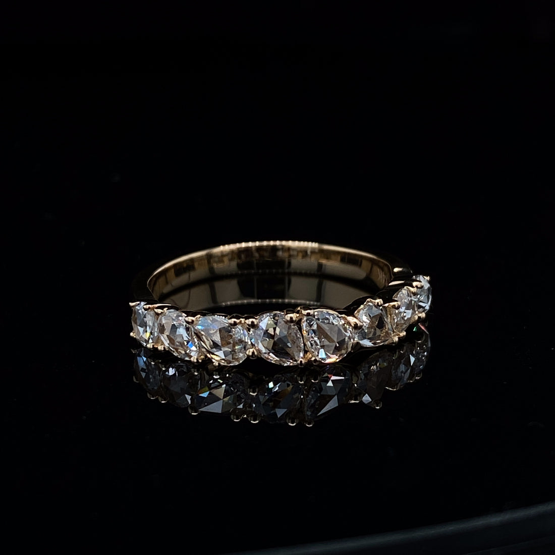 0.66ct TDW Rose Cut Dia 14K Yellow Gold Ring