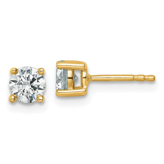 7/8ct Yellow Gold Lab Diamond Stud Earrings