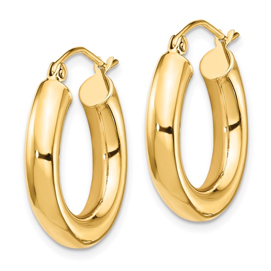 14k Polished 4mm Tube Hoop Earrings