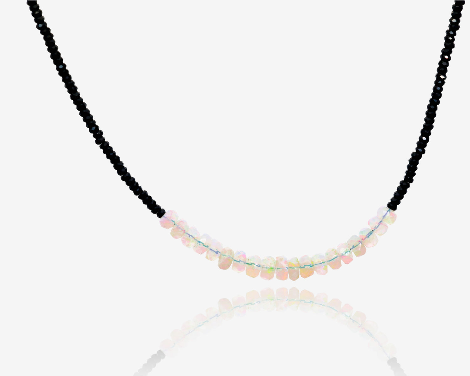 Black Spinel and Ethiopian Opal Glow Necklace