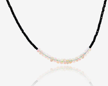 Black Spinel and Ethiopian Opal Glow Necklace
