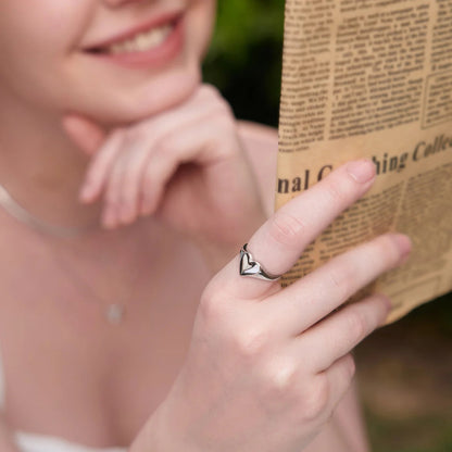 Silver Love Signet Ring