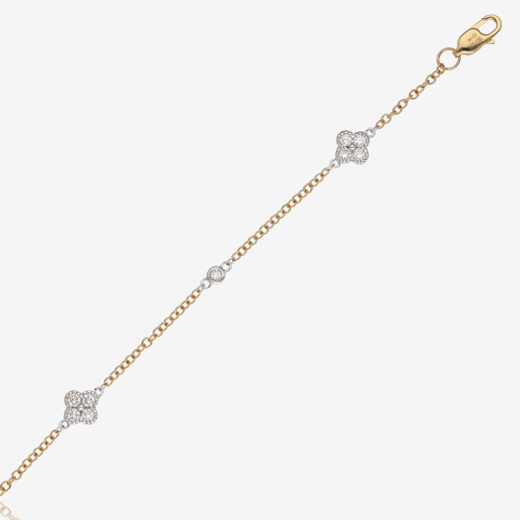 ICONIC Blossom Two Tone Delicate Diamond Bracelet