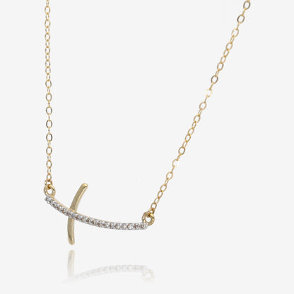 Diamond Take Up Your Cross Gold Necklace