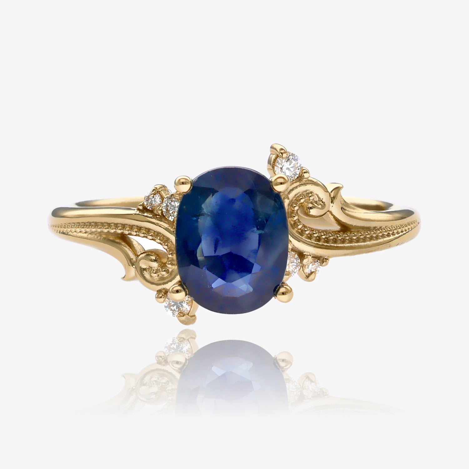 Sweet Summer Blues Sapphire Ring in 14k Yellow Gold