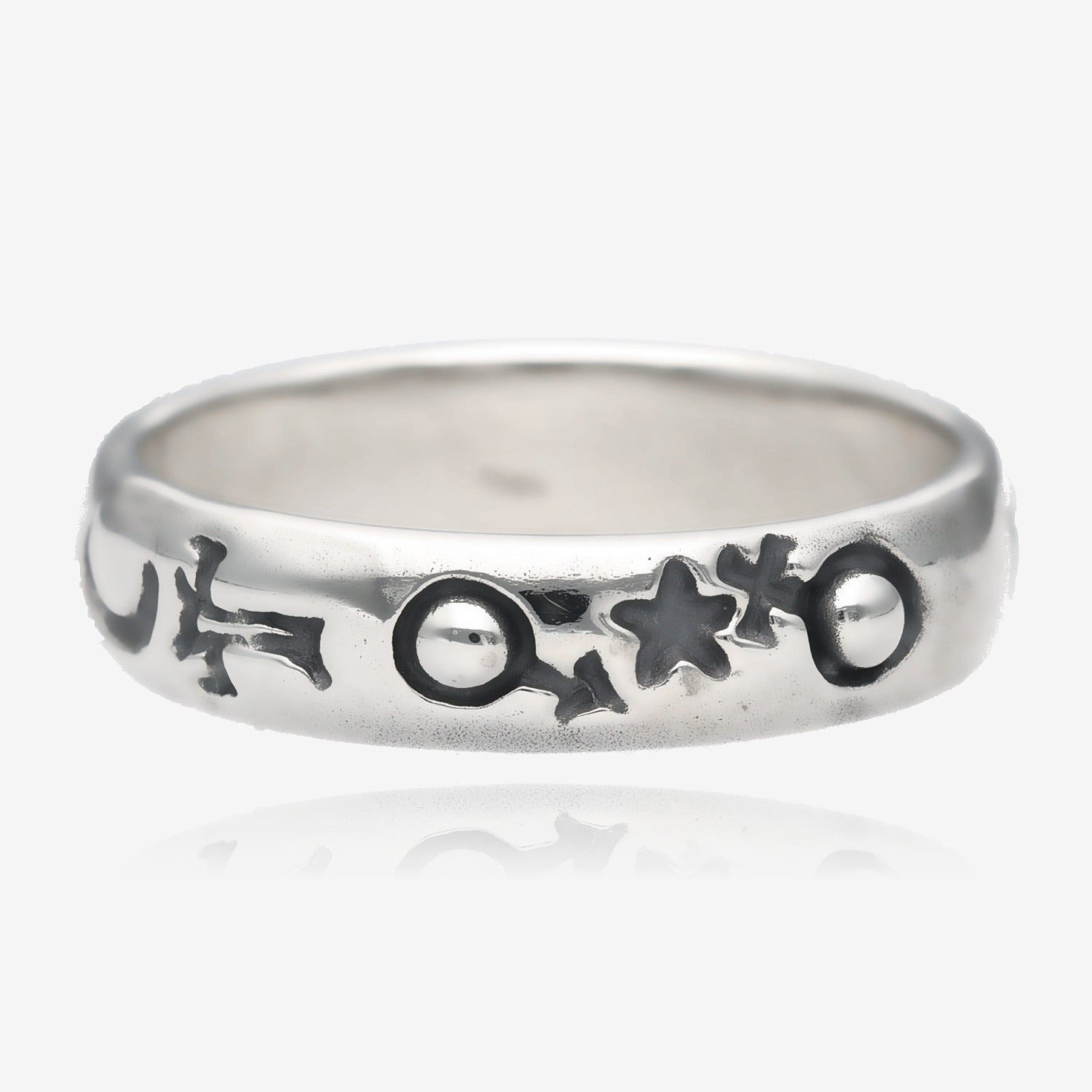 Silver Solar System Celestial Band, Medium Width