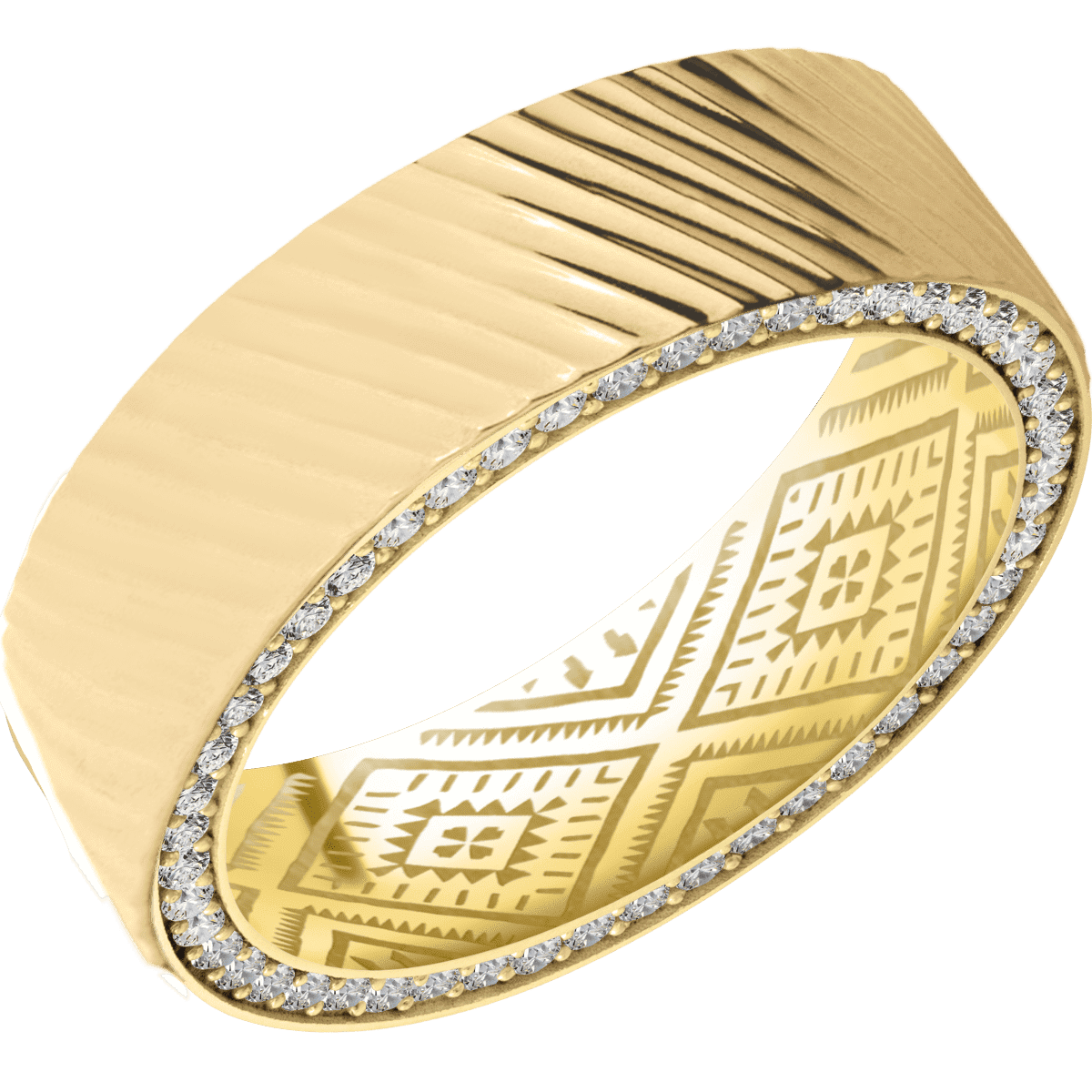 14K Yellow Gold + Polish Finish