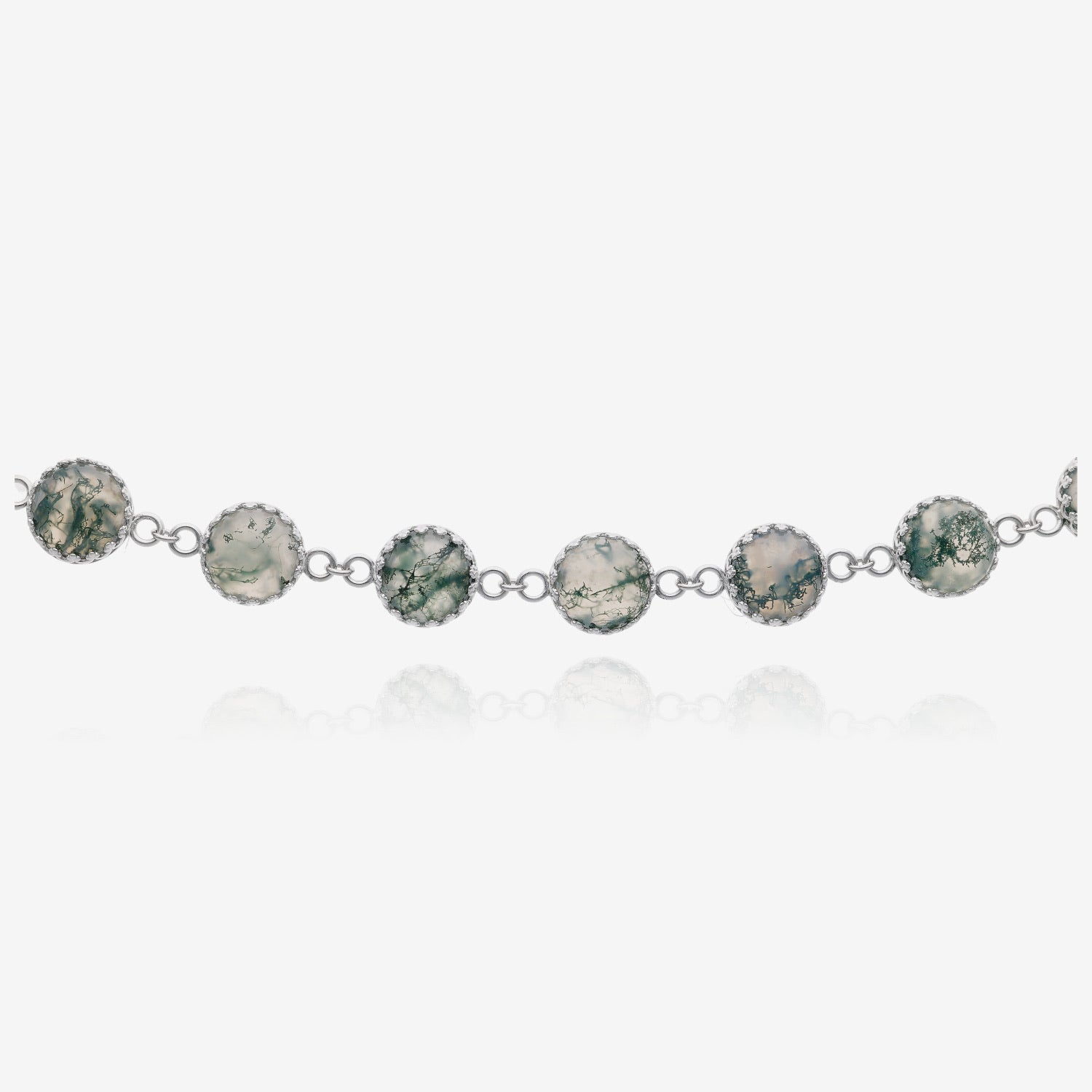 Green Moss Agate Marrakesh Argentium Silver Bracelet