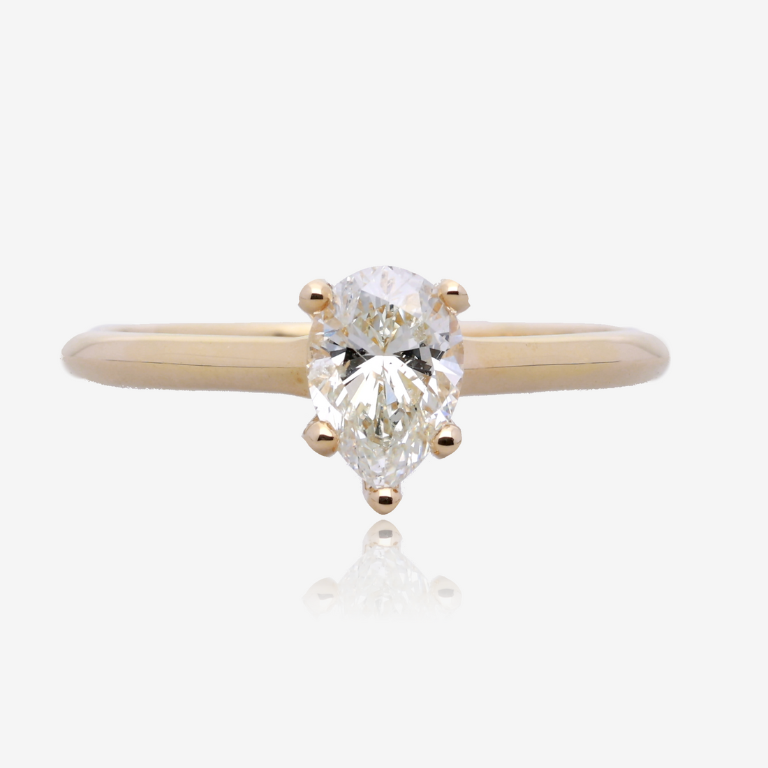 .72ct Natural Pear Diamond Solitaire in 14K Yellow Gold