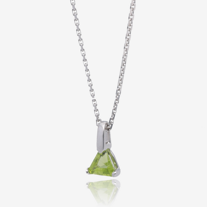 Triangle Peridot Pendant in Sterling Silver