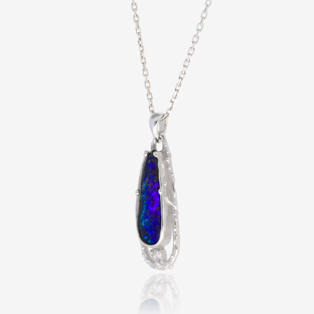 Indigo Raindrops Boulder Opal Pendant