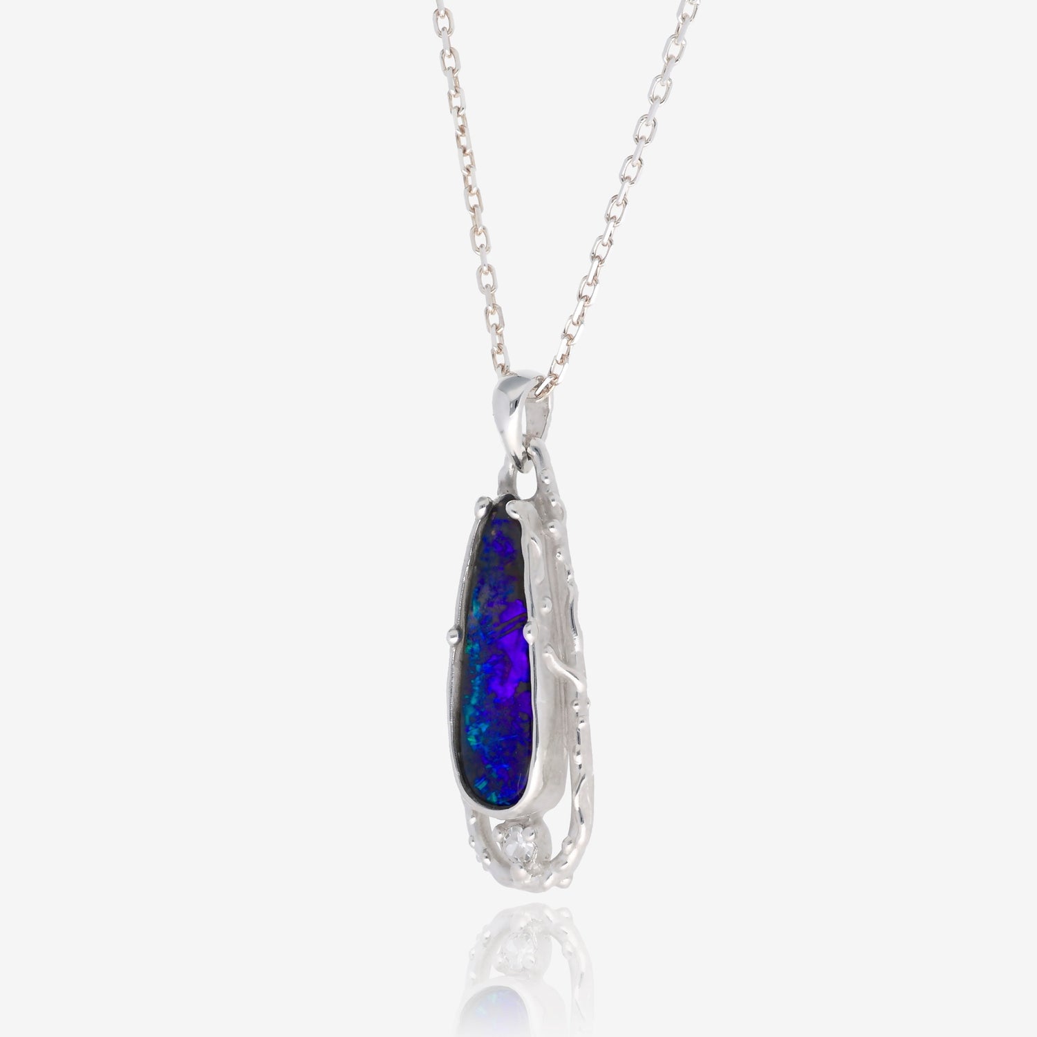 Indigo Raindrops Boulder Opal Pendant