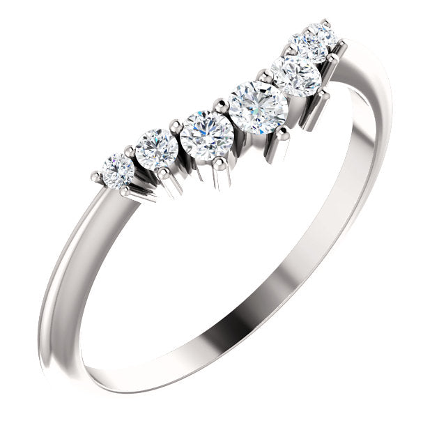 14kWhite Gold 1/5ct tdw Diamond Contour Band, Gentle Caress