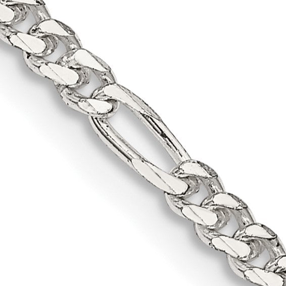 Sterling Silver 2.85mm Figaro Chain 20”