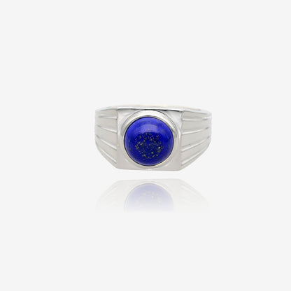 Men’s Square Lapis Lazuli Signet Ring in Sterling Silver