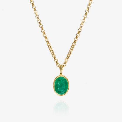 Zen Organic Natural Oval Birthstone Necklace