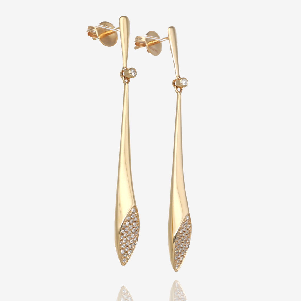 Elegant Diamond Dusted Drop Earrings