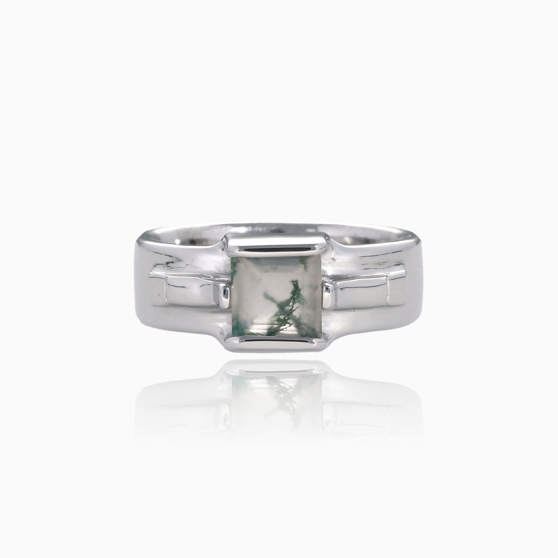 Intersection Moss Agate Silver Men&