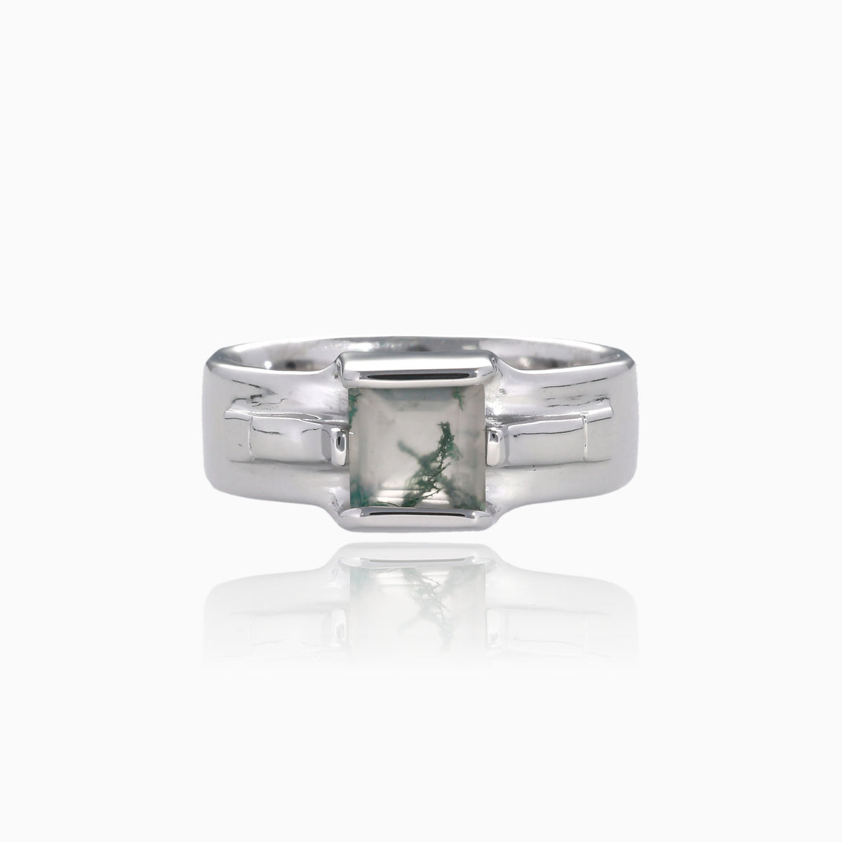 Intersection Moss Agate Silver Men&
