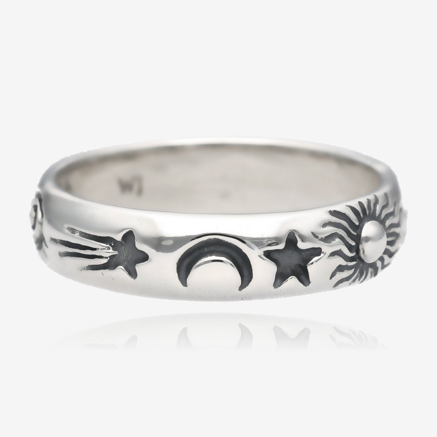 Silver Solar System Celestial Band, Medium Width