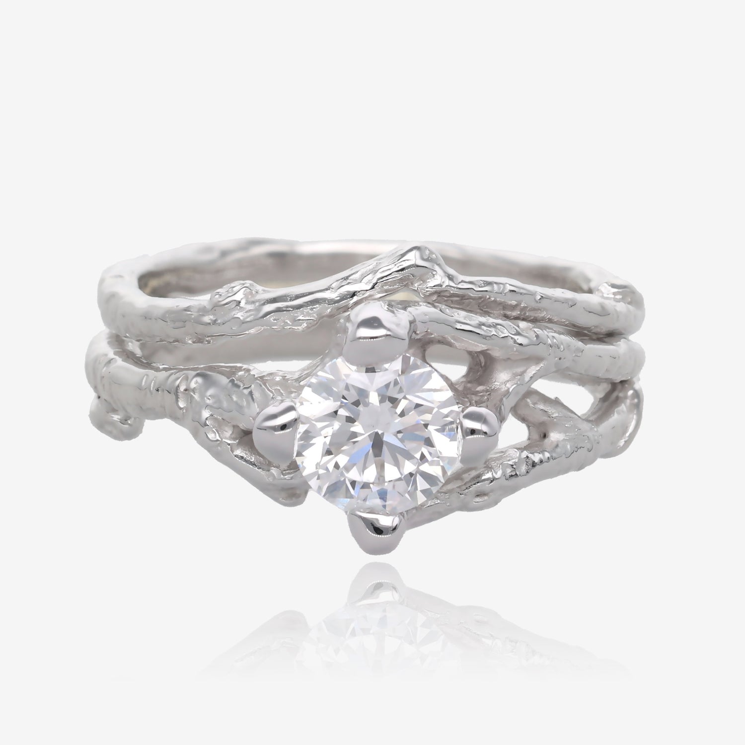 Birch Branch Diamond Gold Wedding Set