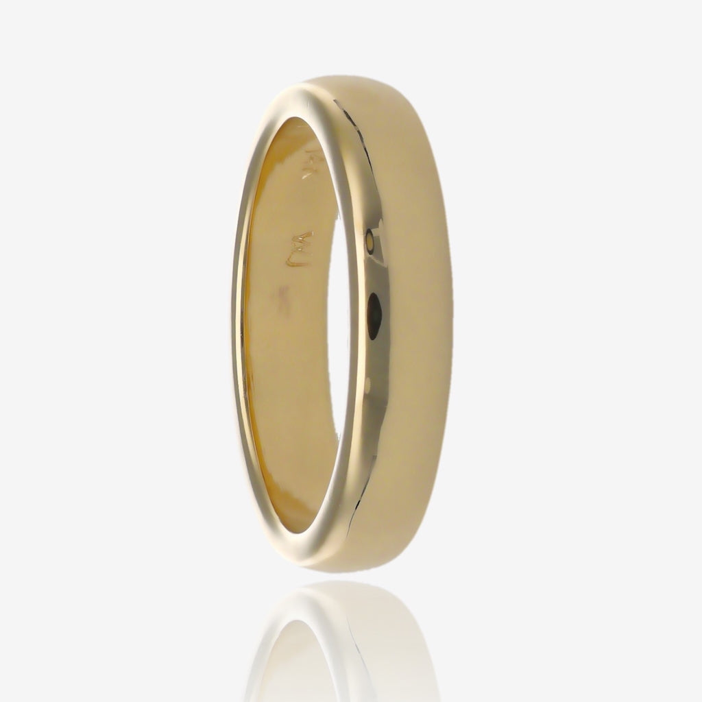 14K Yellow Comfort Fit Standard Weight Half Round Band