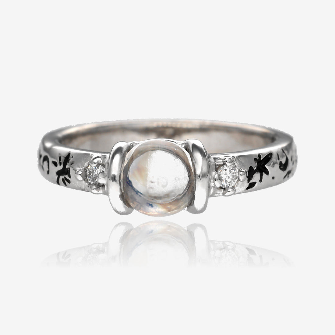 Solar System Blue Moonstone Diamond Band