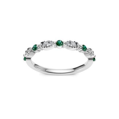 Stacking Gems White Gold Band