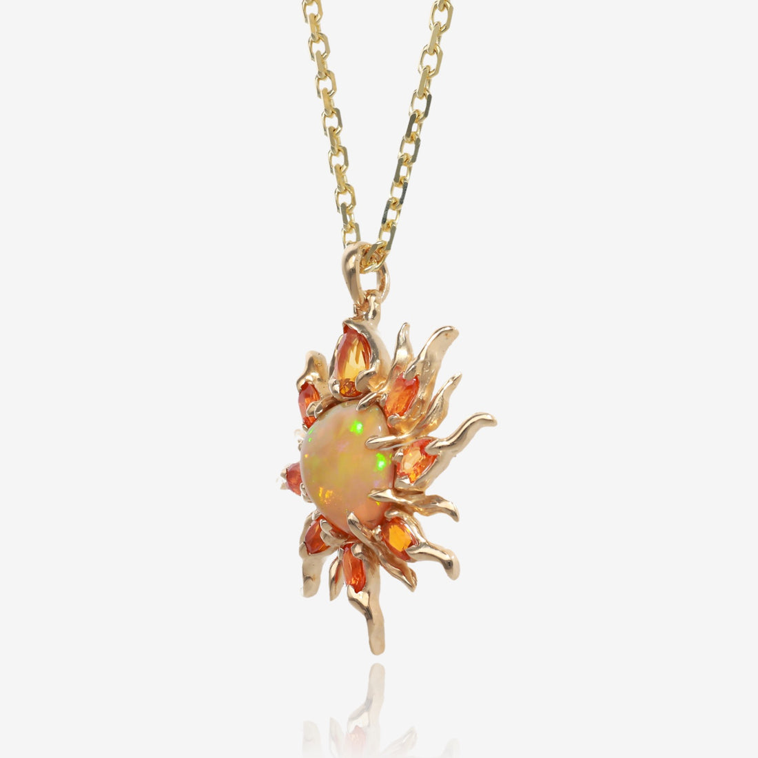 Solar Flare Opal and Garnet Sunshine Pendant