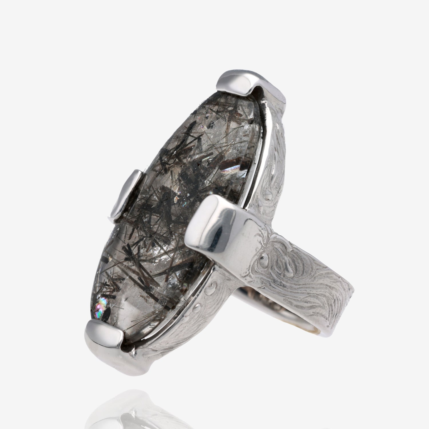 Chaotic Energy Tourmaline Quartz Statement Ring