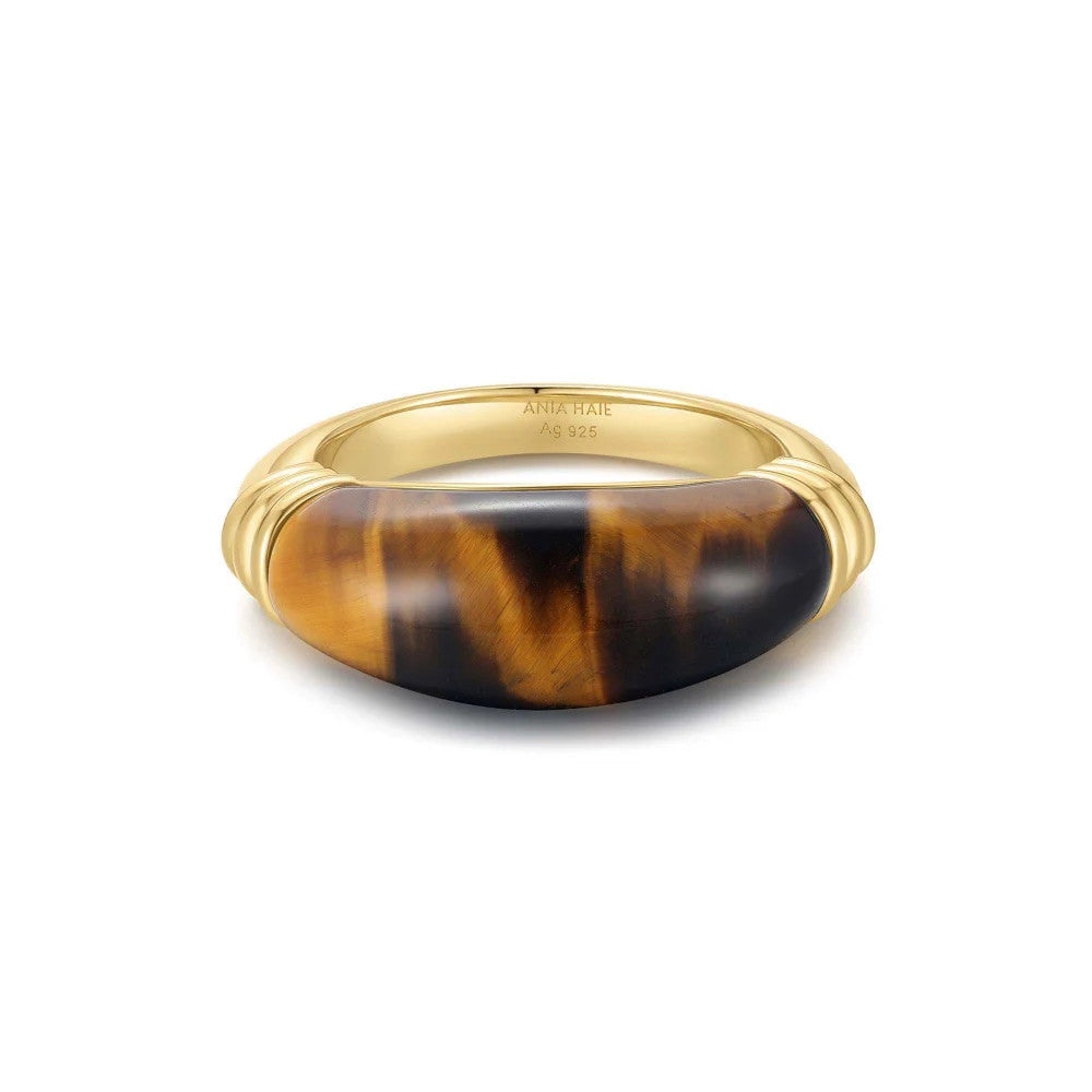 Yellow Tiger Eye Statement Ring