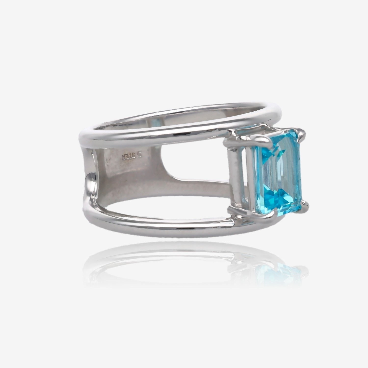 Liminal Space Topaz Band in Silver