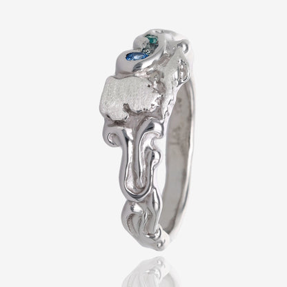 Topaz Waters Michigan Silver Ring