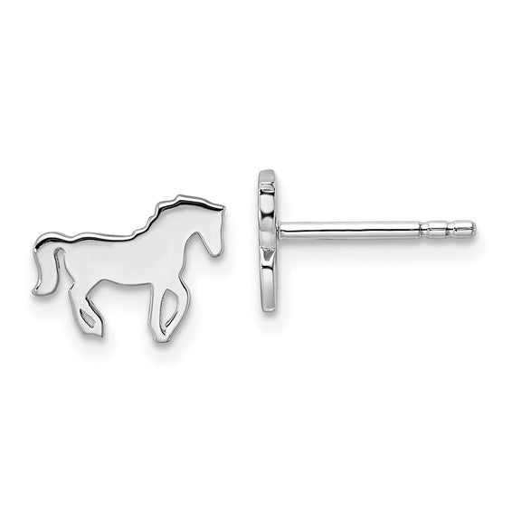 Stable Stars Sterling Silver Horse Stud Earrings