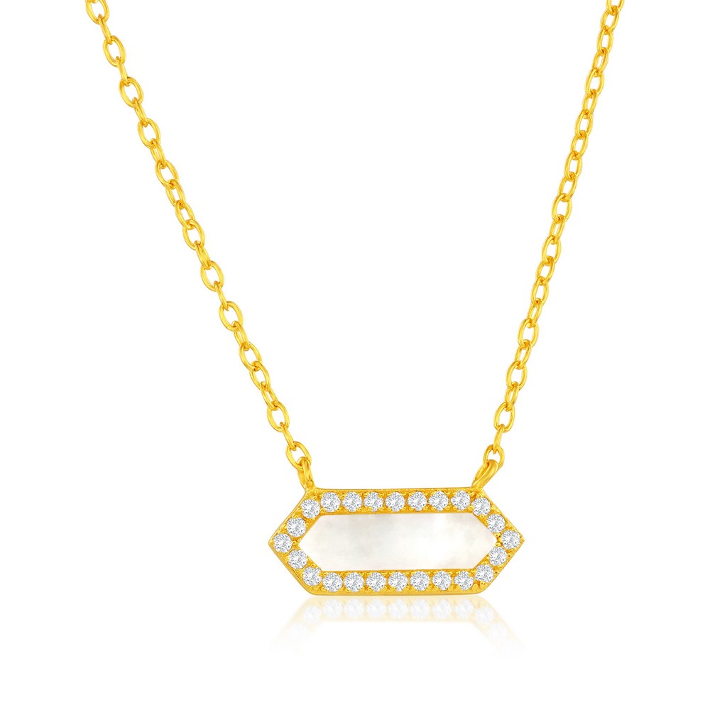 Pearlescent Horizon Hexagon Necklace