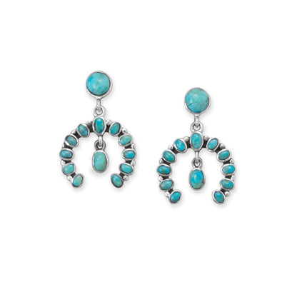 Desert Sea Natural Turquoise Silver Dangle Earrings