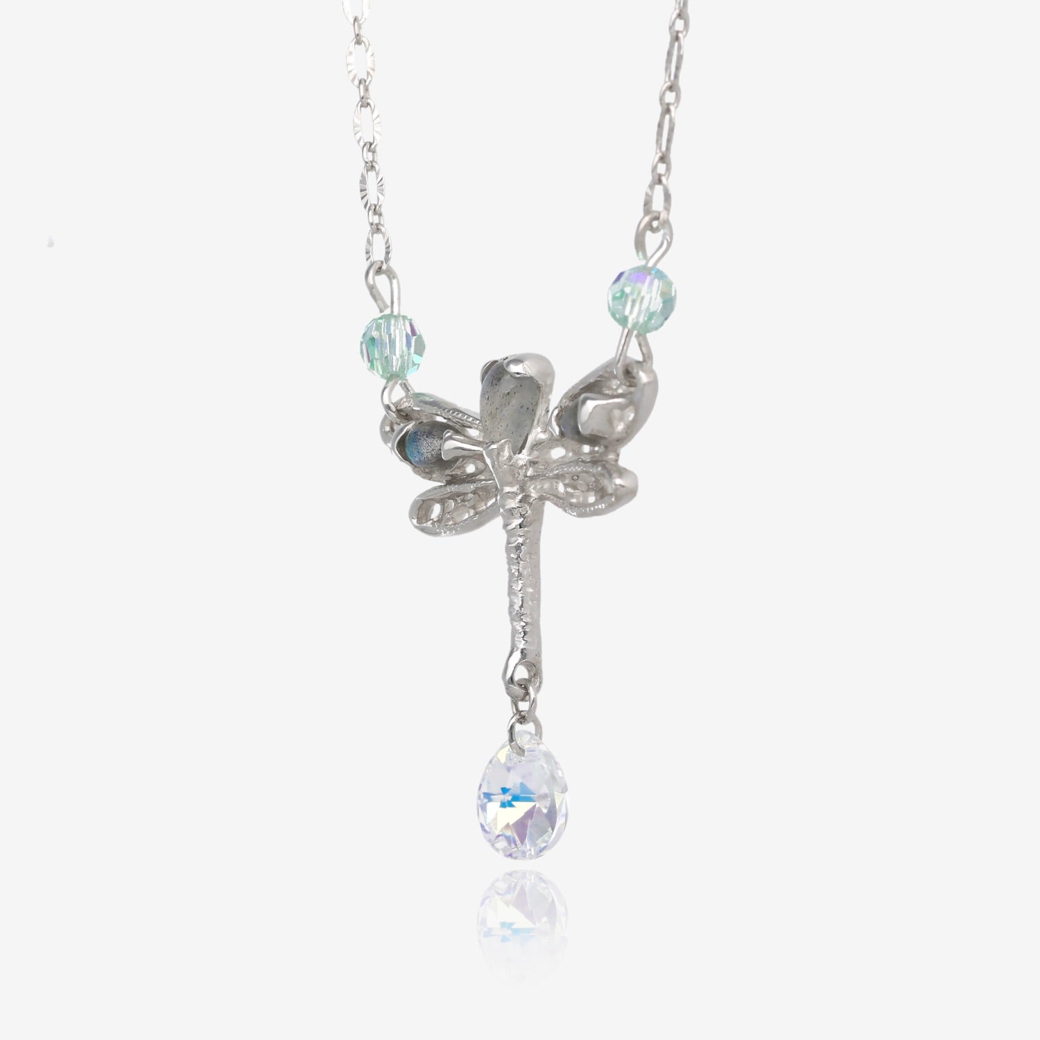 Dragonfly Daydreams Silver and Gem Necklace