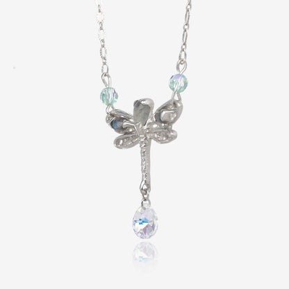 Dragonfly Daydreams Silver and Gem Necklace