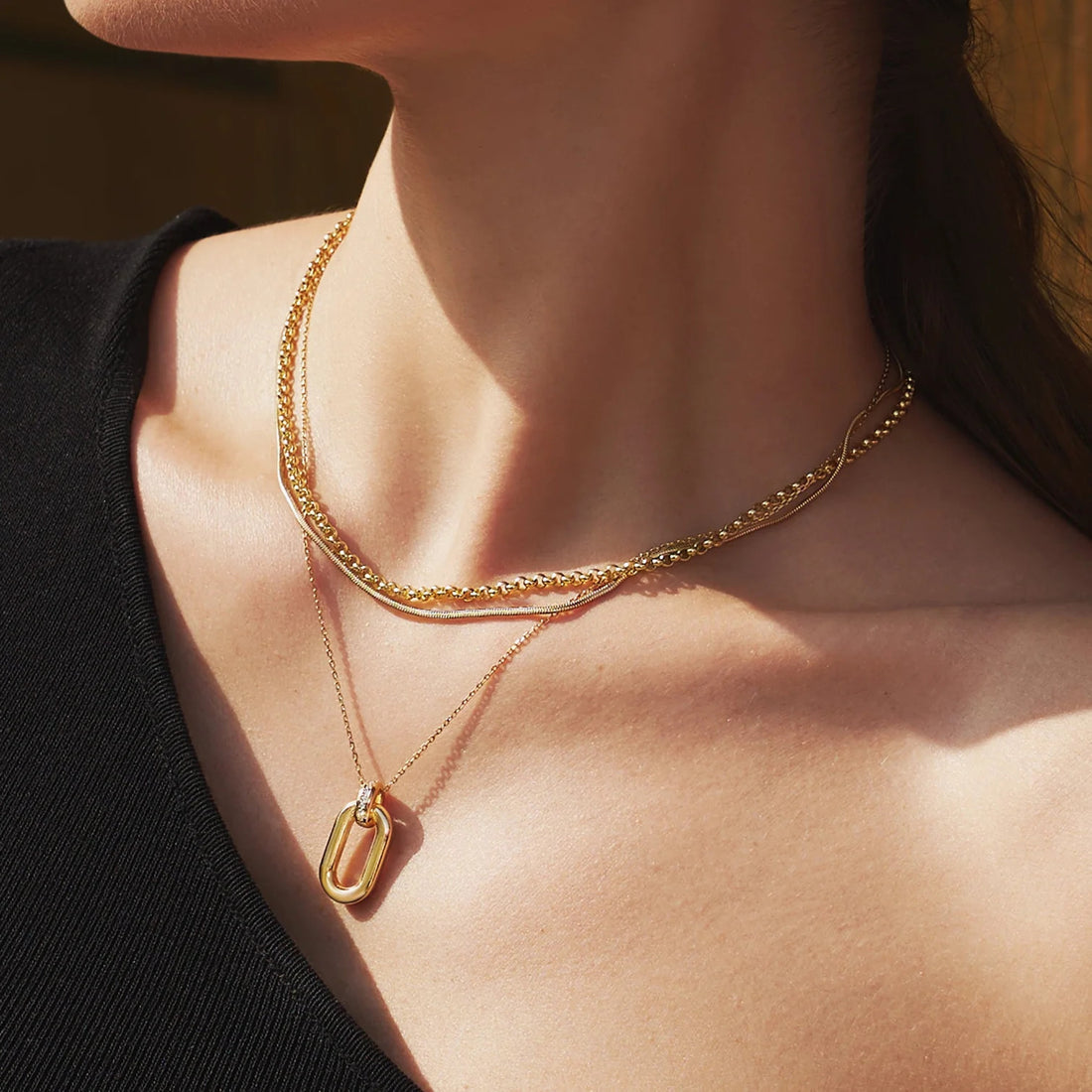 Yellow Classic Rolo Chain Necklace