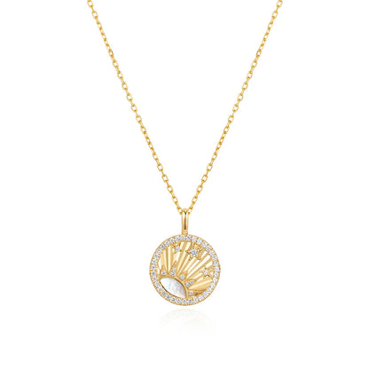 Gold Shiny Sun Star Necklace