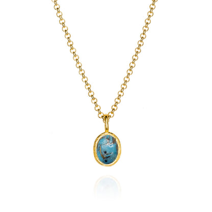 Zen Organic Natural Oval Birthstone Necklace
