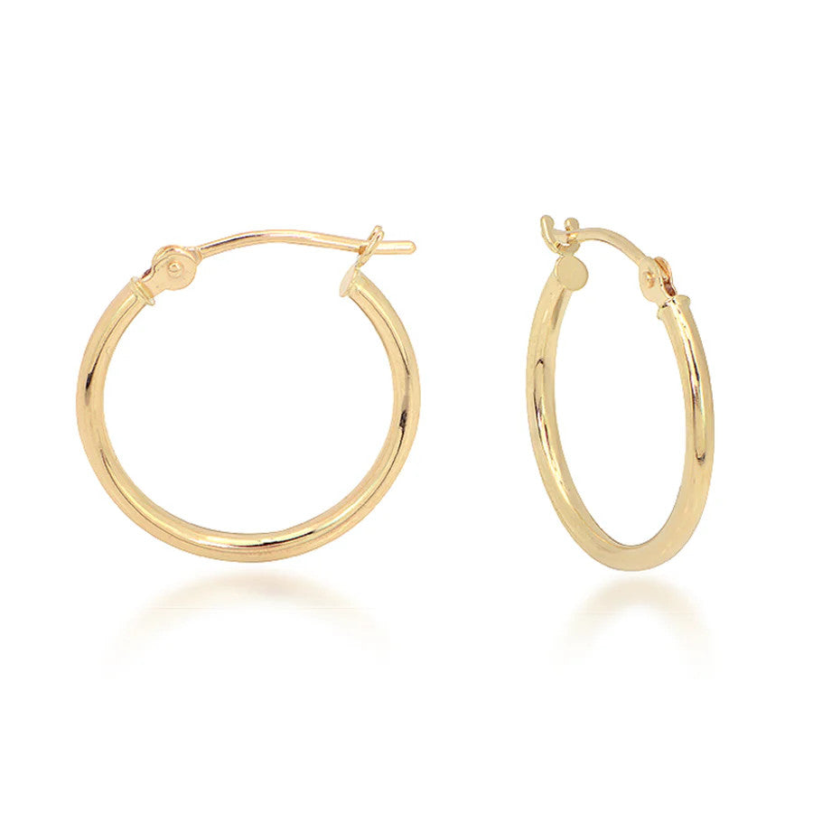 14K Yellow Gold 25x2mm Polished Hoop Earrings