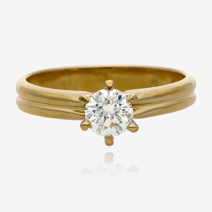 0.51ct Double Band Engagement ring in 18k Yellow Gold